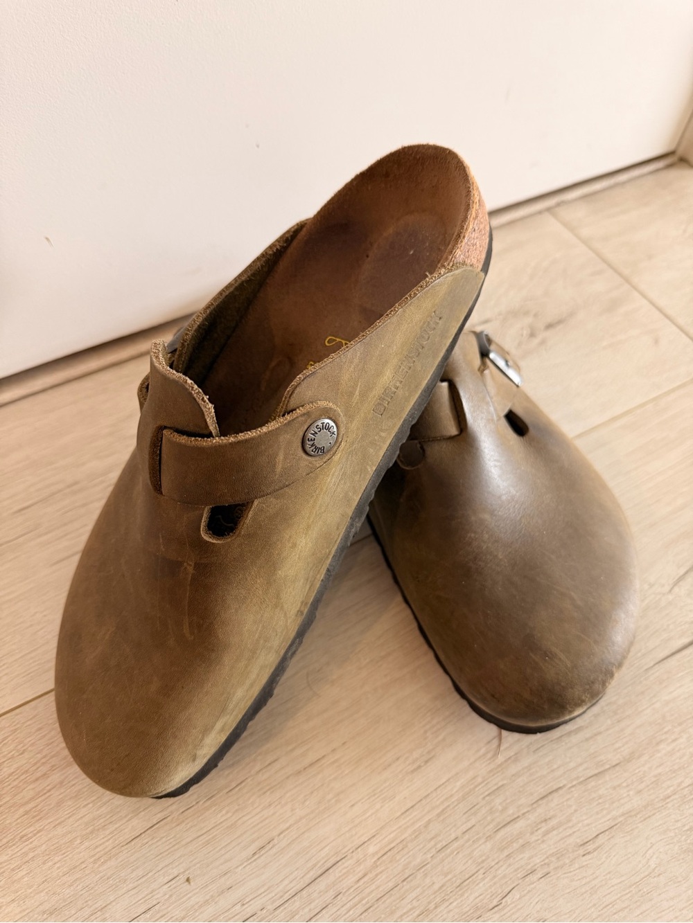 Birkenstock Brown Olive Boston Clogs